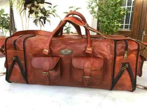 30" große Herren Echtleder Reisetasche Weekender Vintage Gepäck Tasche - Bild 1 von 5