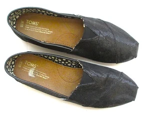 TOMS Damen, Alpargata Slipper Schwarz Glitzer Glitter Schwarz Größe W10 - Bild 1 von 11