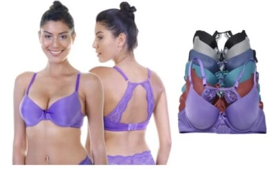 6 BRAS Angelina Wired  Lightly Padded Bras With Lace Accent 38C - Image 1 of 4