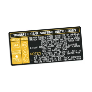 TRANSFER GEAR SHIFTING INSTRUCTION DECAL : 70-SERIES LAND CRUISER - Picture 1 of 1