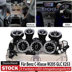 3 Farben Air Vent LED Umgebungslicht für Mercedes Benz C-Klasse W205 GLC X253 DE - Afbeelding 1 van 18