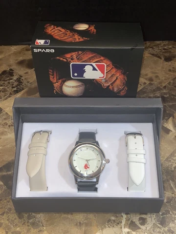 RED SOX~SPARO~OFFICIAL MLB WATCH-NEW IN ORIGINAL PACKAGE! 3 BANDS! WORKING!! Cover