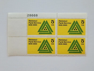 1966 年美国国家公园服务 5c 4 Sc 块 #1314 MNH OG — 第 1/3 张图片