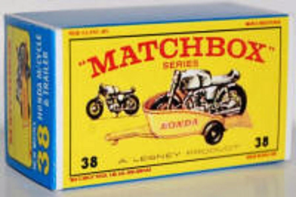 Matchbox Lesley Nº 38 HONDA MOTOCICLETA Y REMOLQUE Caja E Repro Vacía Foto 1 de 1