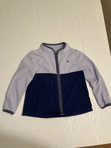 Osh Kosh B’Gosh Pullover Girl’s Size 5 Fleece Full Zip Navy and Lavender  - Picture 1 of 7