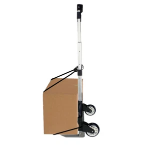 Folding Luggage Trolley Cart Aluminium Hand Dolly Push Truck 176Lbs Black Cord - Picture 1 of 12