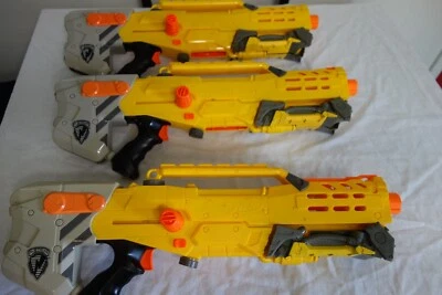 3 Nerf Longshot CS-6 N-Strike Sniper Blaster Yellow Gun - Image 1 of 4