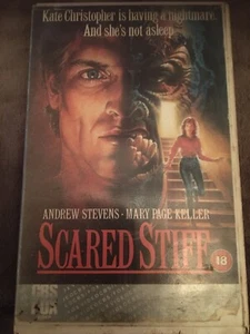 SCARED STIFF VHS Video - BIG BOX EX RENTAL HORROR VIDEO 1986 - Andrew Stevens - Picture 1 of 12