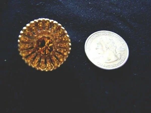 6 GOLDEN TOPAZ RHINESTONE GOLD TONE BUTTONS 1″ IN SIZE - Picture 1 of 2