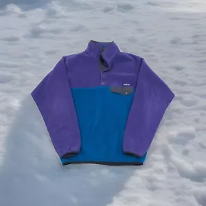 Patagonia Synchilla Snap-T Fleece Pullover Men’s M Colorblock Retro Purple - Picture 1 of 10