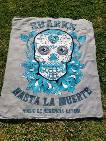 RARE NHL San Jose Sharks “Hasta La Muerte Noche De Herencia Latina” Blanket Cover