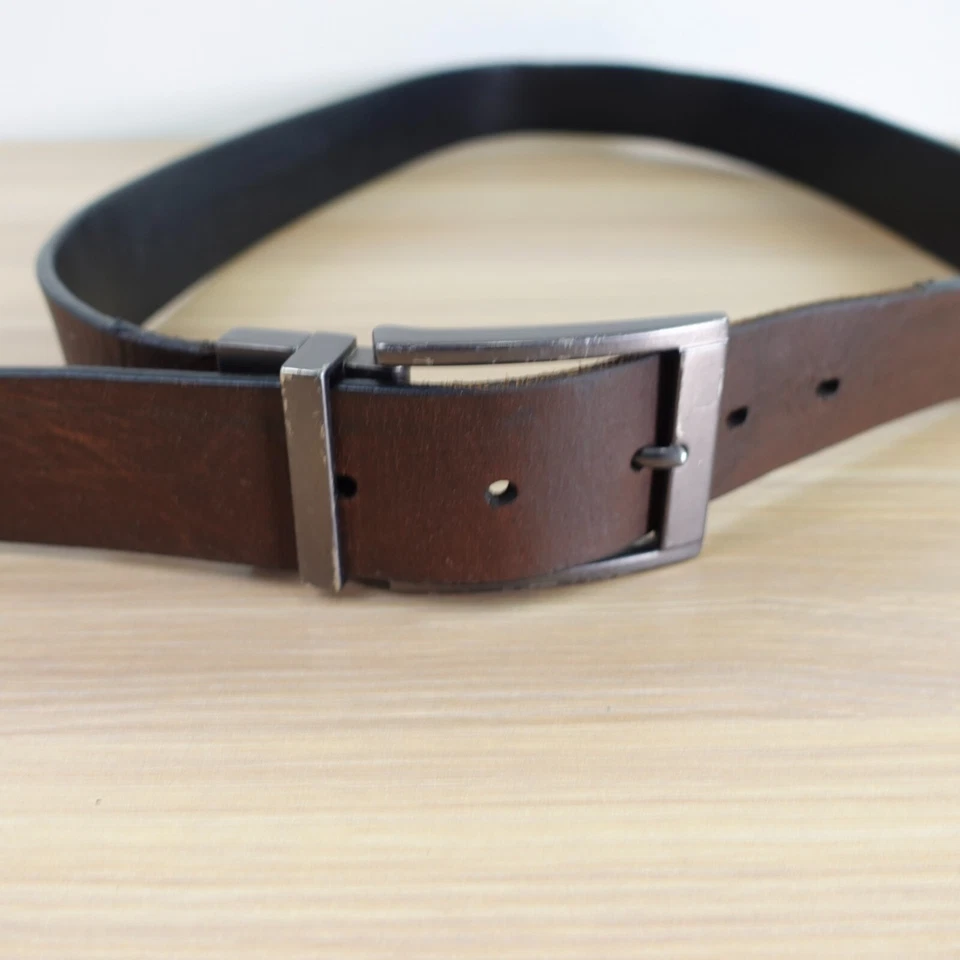 Cinturón Reversible Para Hombre 34 Marrón Cuero Genuino Hebilla Chocolate Resistente TIMBERLAND Foto 1 de 4