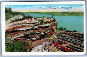 Postcard~ Lovers Leap & Mississippi River~ Hannibal, MO - Picture 1 of 2