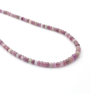 Natural Sapphire Gemstone Beaded Christmas Special Pink Necklace 925 Silver - Picture 1 of 8