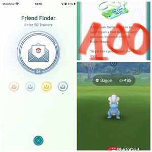 100 Premium Raid Pass + 100 Bagon +Friend Finder Medal (read description)