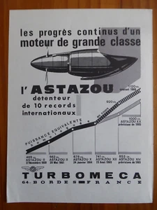 5/1967 PUB TURBOMECA BORDES TURBINE ASTAZOU 10 RECORDS ORIGINAL FRENCH AD - Picture 1 of 1