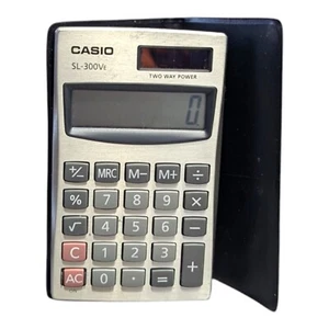 Casio SL-300Ve Solar Calculator Metal Flip Front Wallet Style Working - Picture 1 of 6
