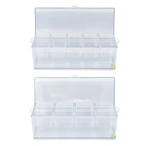 Servidor de condimentos refrigerados por hielo contenedor de alimentos fríos salsa transparente EE. UU. - Imagen 1 de 28