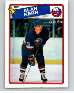1988-89 O-Pee-Chee #63 Alan Kerr  RC Rookie New York Islanders V53415