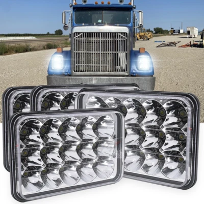 Faros LED HI/LO H4 Fit International Harvester 9300 1988-2000 4 piezas 4x6 pulgadas Foto 1 de 4