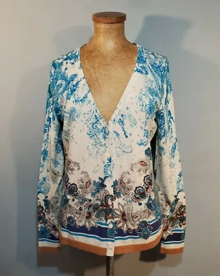 SUÉTER CÁRDIGAN BRAX Feel Good manga larga cuello en V nuevo sin etiquetas mediano 38 marfil Foto 1 de 4