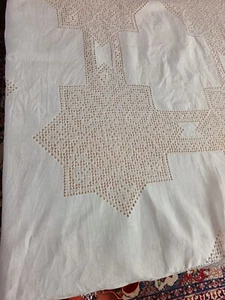 Nappe brodée anciennes pour grande table rectangulaire ou carrée. 281 X 169 CM. - Imagen 1 de 10