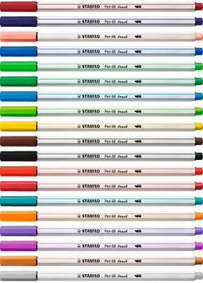 Stabilo Pen 68 brush Premium Filzstift Pinselspitze Einzelstifte 30 F.z. Auswahl - Bild 1 von 2