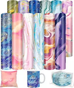 12pcs Infusible Transfer Ink Sheets, 12 x 10 Inch Marble Printable Sublimatio... - Picture 1 of 13
