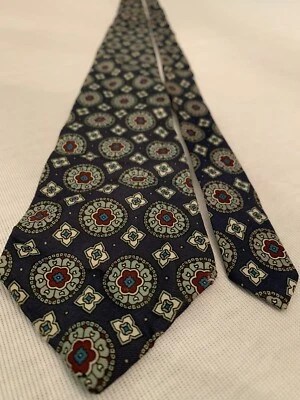 Stuart Ashley Azul Floral Geométrico 60” Corbata Eléctrica Negocios Placer De Colección Foto 1 de 4