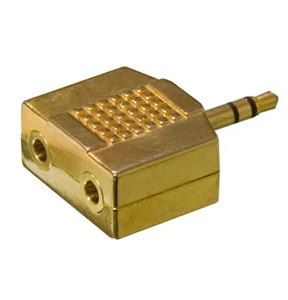 Adaptateur double jack femelle vers jack mâle dorés Philips - Philips - Photo 1/2