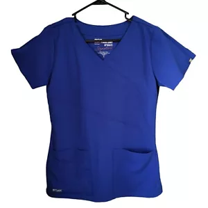 Grey's Anatomy by Barco Signature Scrub Top Women's S Blue Pockets Medical Nurse - Picture 1 of 14
