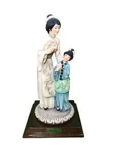 A Belcari Capodimonte Japanese Lady And Girl Statue Ornament 1987 Traditional - Picture 1 of 17