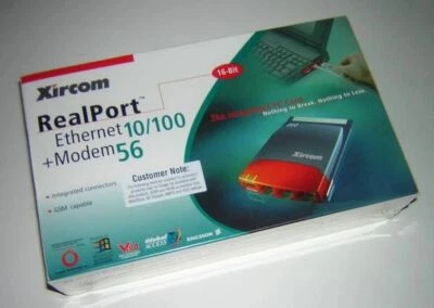 Xircom REM56G-100 PCMCIA RealPort 10 LAN + 56k Modem Combo PC Card Ethernet NEW - Image 1 of 2