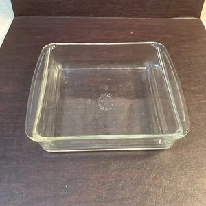 Brownie vintage PYREX 8" transparente #222 vidrio 2 cuartos de galón, plato cazuela con asas completas - Imagen 1 de 9