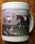 Curiosity By J Arns Western Paint Horses Ceramic Coffee Cup Mug