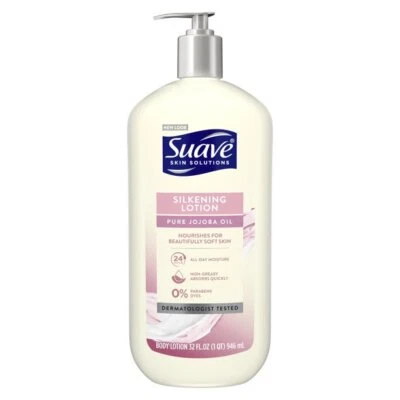 Suave Skin Solutions Body Lotion Silkening with Baby Oil 32 oz..+ - Image 1 of 3