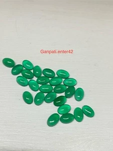 GREEN ONYX LOOSE GEMSTONE OVAL CABOCHONS 6x4 MM NATURAL CALIBRATED SIZE E - Picture 1 of 7