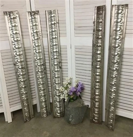 5 Ceiling Tin Panels, Egg & Dart Reclaimed Molding, Architectural Salvage B Cover