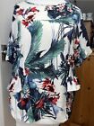ZARA TRAFALUC L 12 STRIKING Tropical Flower Print Low Backed Top FAB Conditions