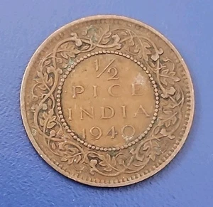 1940 Britisch Indien 1/2 Stück Münze (KM.#528) - Bild 1 von 2