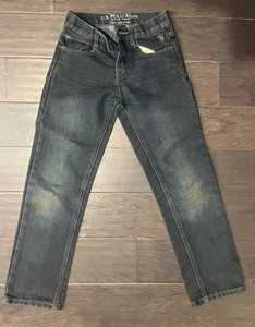 US POLO ASSN Boys Size 8, dark wash denim jeans, Pre owned, excellent condition - Picture 1 of 7