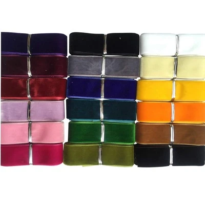 Cinta de Terciopelo 20 Yardas 1" Total 20 Colores Lotes Surtidos A Granel 25mm (Multicolor... Foto 1 de 4