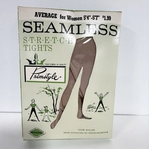Vintage Woolworths Seam Stretch Tights 100% Nylon NOS - Picture 1 of 15