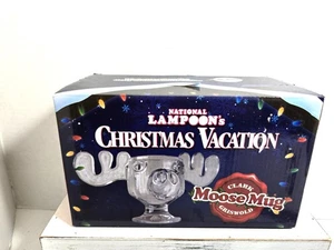 Vintage Clark Griswold Weihnachten Urlaub Glas Elch Becher Neu im Karton - Bild 1 von 2
