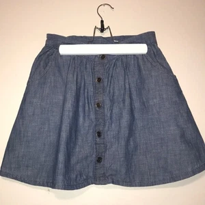 Crazy 8 Jean Light Denim Buttoned Short Skirt Girls Size 12 - Picture 1 of 2