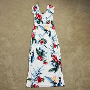 Tommy Bahama Womens Maxi Dress White Floral Stretchy Beach Vacation Casual Sz XS - Picture 1 of 14