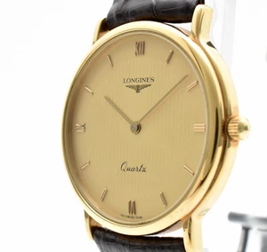 Vintage [N MINT] Longines Presence 150 7048 Gold Round Qz 32mm Men's Watch JAPAN - Picture 1 of 13