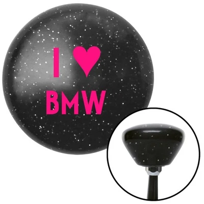 Rosa I <3 BMW Negro Retro Metal Flake Shift Knob con M16x1.5 Inserto Palanca de Cambio Automático Foto 1 de 4