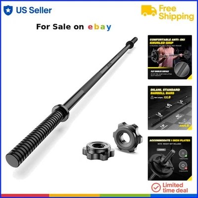 Barra de levantamiento de pesas de acero 57 pulgadas cromada equipo de gimnasio de entrenamiento de fuerza olímpica Foto 1 de 4