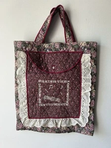 Bolso de Mano Vintage Alabado sea el Señor con Instrumentos de Música - Imagen 1 de 3